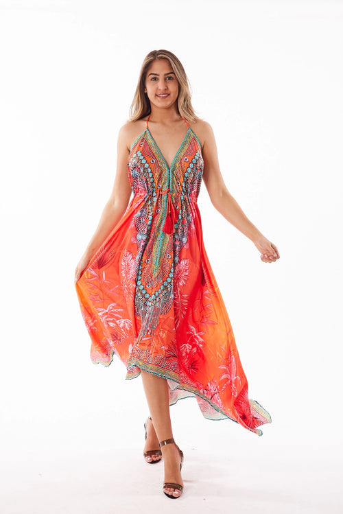 678 Vestido Hawaii rosa coral