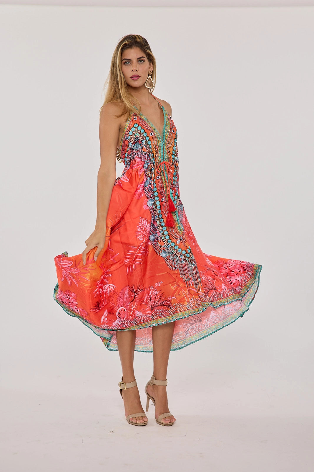 678 Vestido Hawaii rosa coral