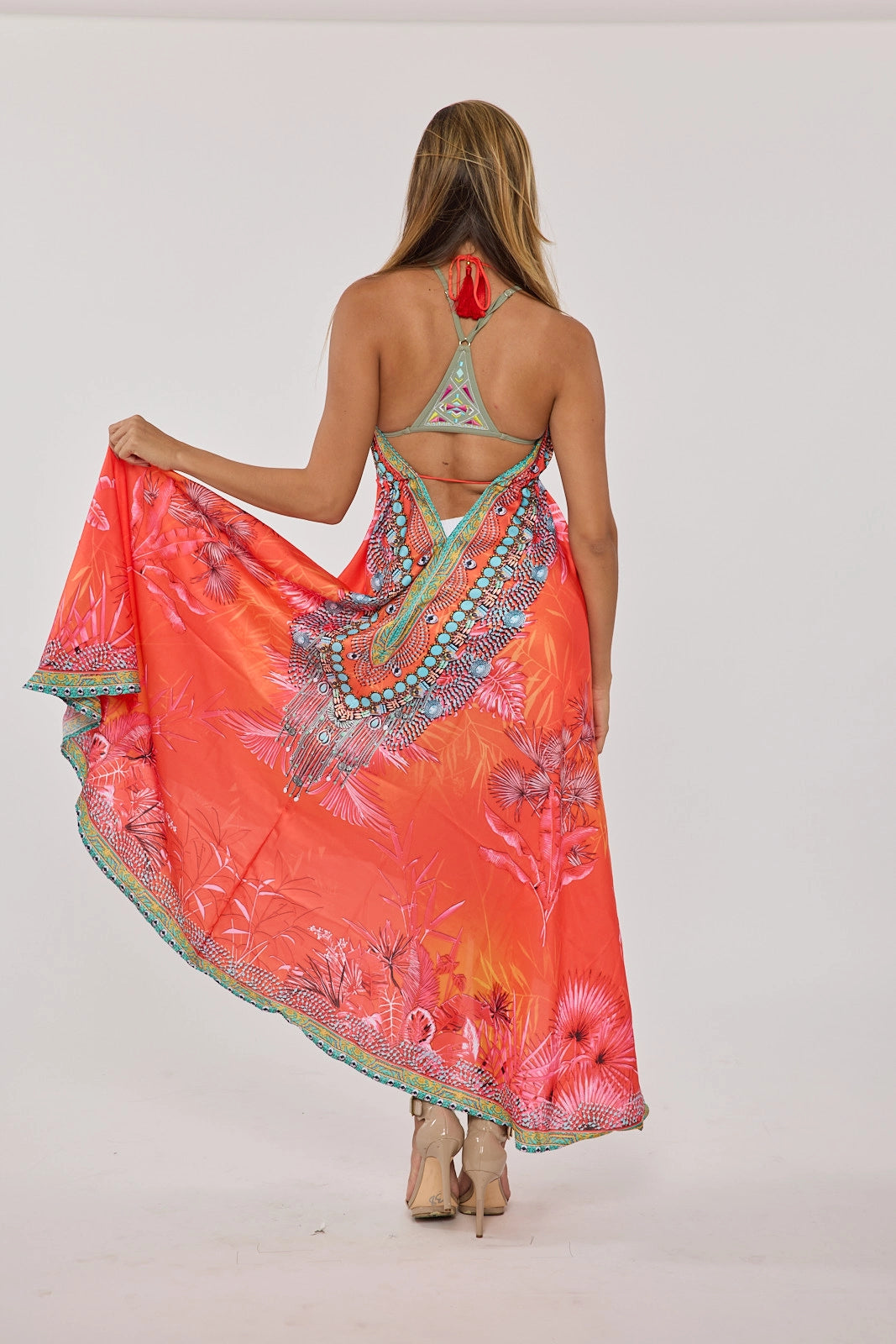 678 Vestido Hawaii rosa coral