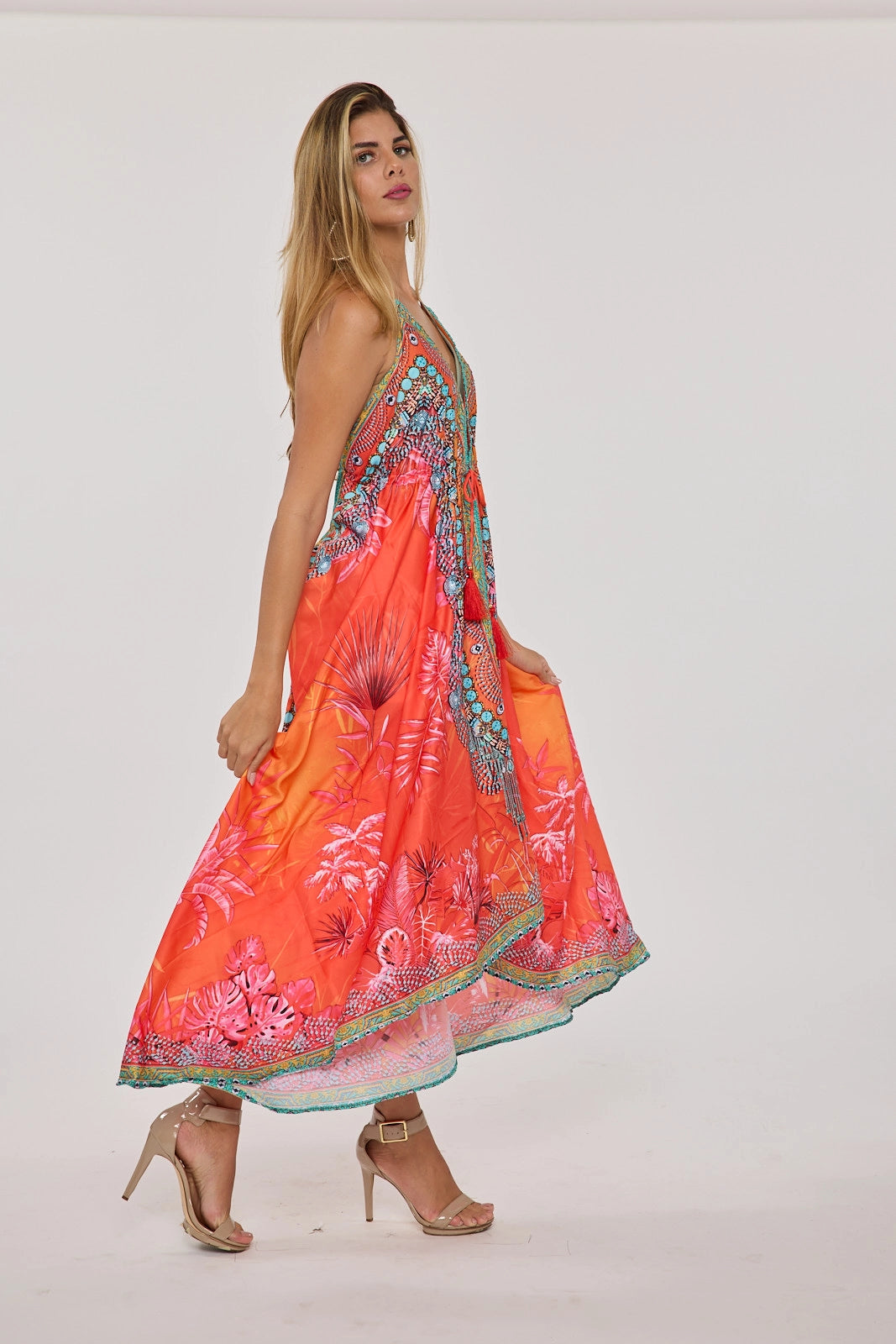 678 Vestido Hawaii rosa coral